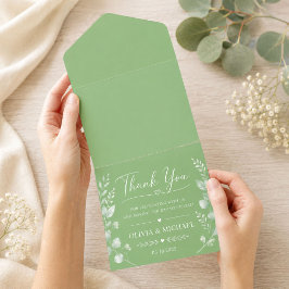 Sage Green Luxe Trouw Uitnodiging