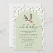 Sage Green Mallard Duck Baby shower Uitnodiging (Voorkant)
