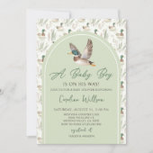 Sage Green Mallard Duck Boy Baby shower Uitnodigin Kaart (Voorkant)
