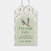 Sage Green Mallard Duck Verjaardag Gift Labels Cadeaulabel (Voorkant)
