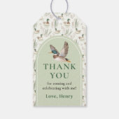 Sage Green Mallard Duck Verjaardag Gift Labels Cadeaulabel (Achterkant)