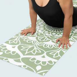 Sage Green Mandala Art Yogamat