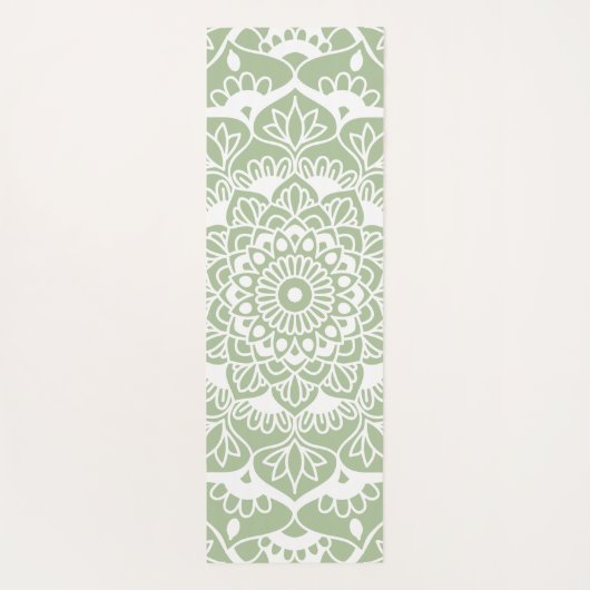 Sage Green Mandala Art Yogamat (Achterkant)
