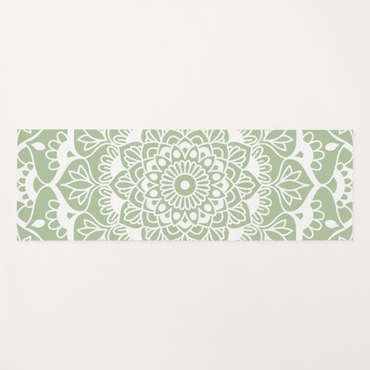 Sage Green Mandala Art Yogamat (Voorkant (horizontaal))