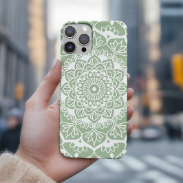 Sage Green Mandala Boho Chic iPhone 16 Pro Hoesje