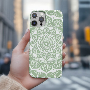 Sage Green Mandala Boho Chic iPhone 16 Pro Hoesje