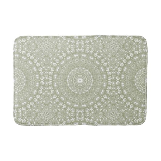 Sage Green Mandala Pattern Badmat (Voorkant)