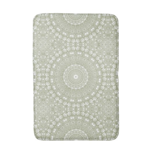 Sage Green Mandala Pattern Badmat (Voorkant Verticaal)