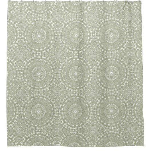 Sage Green Mandala Pattern Douchegordijn (Voorkant)