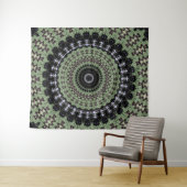 Sage Green Mandala Wandkleed (In Situ (horizontaal))