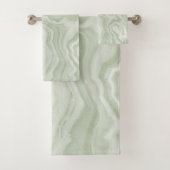 Sage Green Marble Bad Handdoek (Insitu)