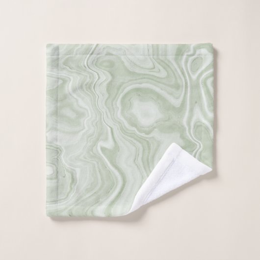 Sage Green Marble Bad Handdoek (Wasdoekje)