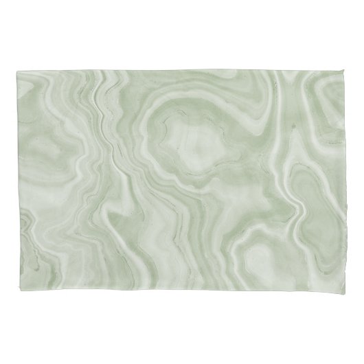 Sage Green Marble Kussensloop (Voorkant)