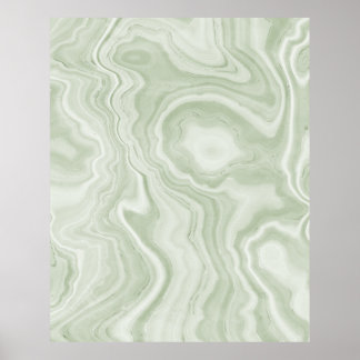 Sage Green Marble Texture Poster