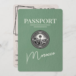 Sage Green Marokko Paspoort Bewaar de datum Save The Date