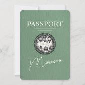 Sage Green Marokko Passport Uitnodiging voor het H (Achterkant)