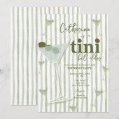 Sage Green Martini Thema Verjaardagsfeest Kaart (Voorkant / Achterkant)