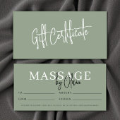 Sage Green Massage Therapist Gift Certificates