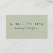 Sage Green Massage Therapist QR Code Visitekaartje (Voorkant)