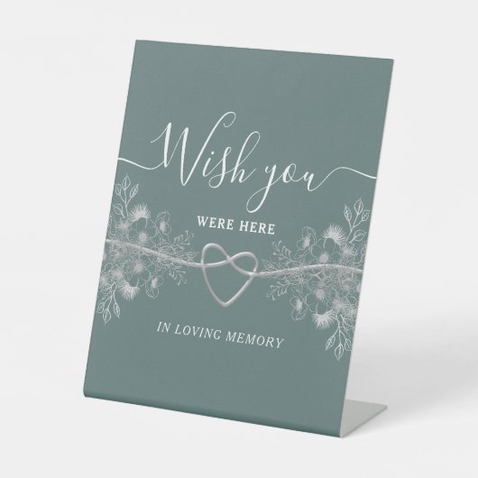 Sage Green Memorial Reclamebord Met Voetstuk (Voorkant)