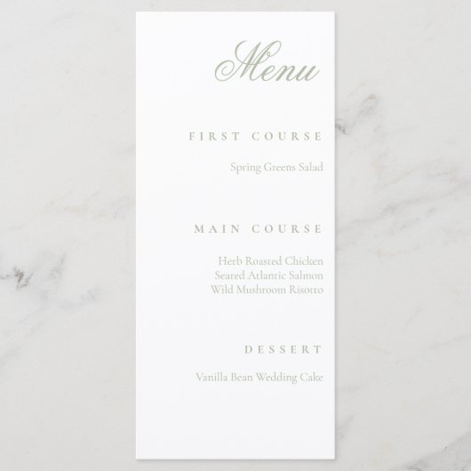 sage green menu (Voorkant)