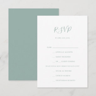 Sage Green Menu Choice RSVP Card