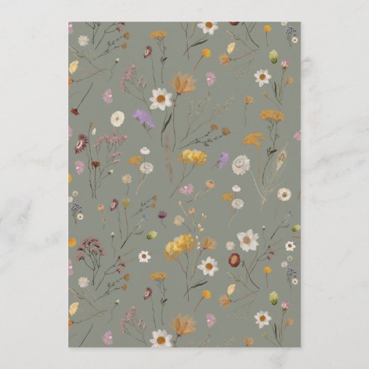 Sage Green Menu met Wilde bloemen (Achterkant)