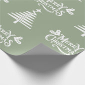 Sage Green Merry Kerstmis Cadeaupapier (Hoek)