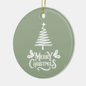 Sage Green Merry Kerstmis Keramisch Ornament (Links)
