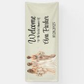 Sage Green met bruidsmeisjes Vrijgezellenfeest Wel Spandoek (Verticaal)