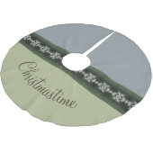 Sage Green met grijze feestdag Kerstboom Rok (Gekanteld)