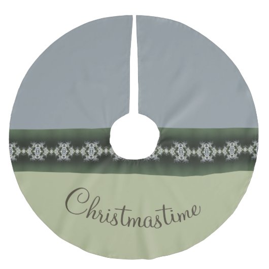 Sage Green met grijze feestdag Kerstboom Rok (Voorkant)