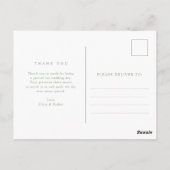 Sage Green met tekst en foto | Huwelijk Dank u Briefkaart (Achterkant)