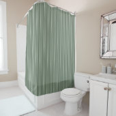 Sage Green met twee toonstrips Shower Curtain Douchegordijn (In situ)