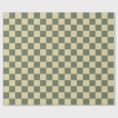 Sage Green met Vanilla Checkered Pattern Cadeaupapier (Vlak)