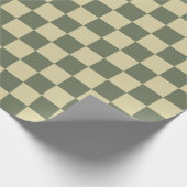 Sage Green met Vanilla Checkered Pattern Cadeaupapier (Hoek)
