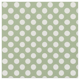 Sage Green met White Polka Dot Fabric Stof