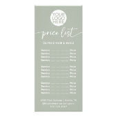 Sage Green met witte Logo | Prijslijstservices Reclamekaart (Voorkant)