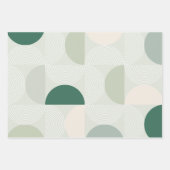 Sage Green Mid Century Hedendaagse Arch Line Art Inpakpapier Vel (Voorkant)