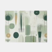 Sage Green Mid Century Modern Abstract Deurmat (Voorkant)