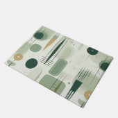 Sage Green Mid Century Modern Abstract Deurmat (Schuin)