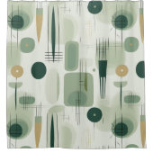 Sage Green Mid Century Modern Abstract Douchegordijn (Voorkant)