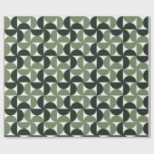 Sage Green Mid Century Modern Patroon Cadeaupapier (Vlak)