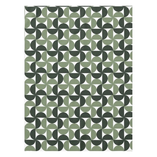 Sage Green Mid Century Modern Patroon Tafelkleed (Voorkant)