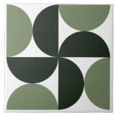 Sage Green Mid Century Modern Patroon Tegeltje (Voorkant)