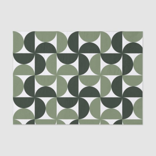 Sage Green Mid Century Modern Patroon Tissuepapier (Voorkant)