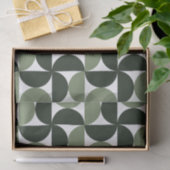 Sage Green Mid Century Modern Patroon Tissuepapier (Geschenk)