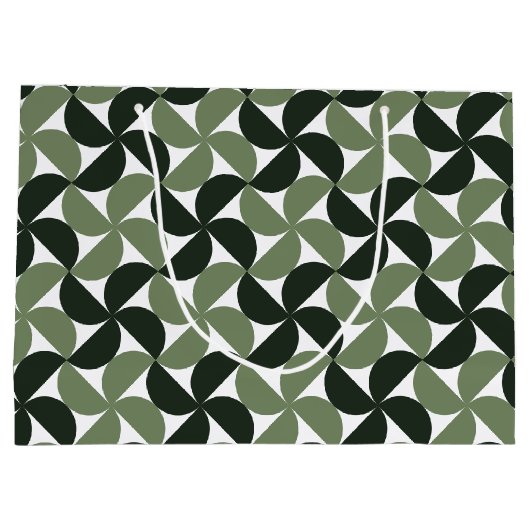 Sage Green Mid Century Modern Pattern Groot Cadeauzakje (Achterkant)