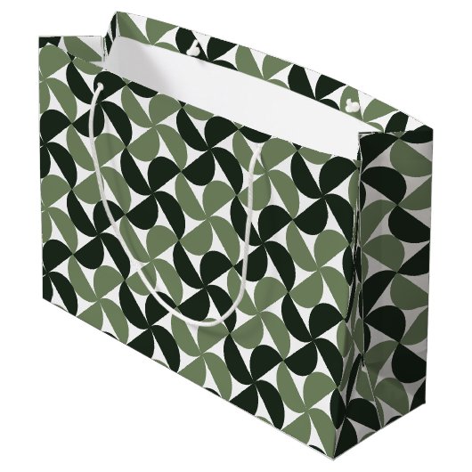 Sage Green Mid Century Modern Pattern Groot Cadeauzakje (Achterkant Gekanteld)