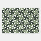 Sage Green Mid Century Modern Pattern Inpakpapier Vel (Voorkant)